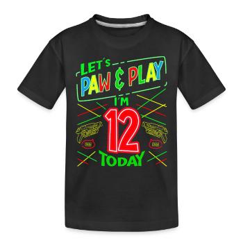 Let’s Paw & Play J’ai 12 ans aujourd’hui Laser Tag - T-shirt bio Premium Enfant - noir - Devant