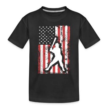 4 juillet Baseball US Grunge Flag - T-shirt bio Premium Enfant - noir - Devant