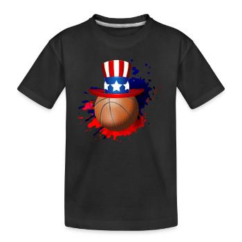 4 juillet Basketball US Hat - T-shirt bio Premium Enfant - noir - Devant