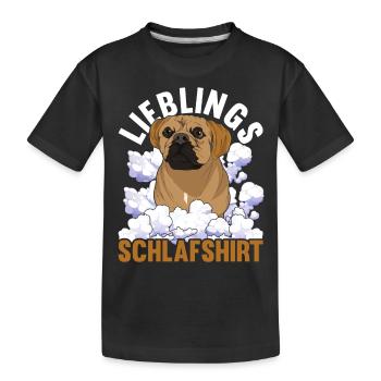 Hundehalter Puggle Geschenk Lieblings Schlafshirt - Kinder Premium Bio T-Shirt - Schwarz - Vorne