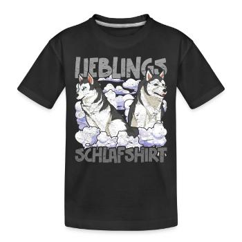 Hunde Schlafshirt Hundeliebhaber Geschenk Husky - Kinder Premium Bio T-Shirt - Schwarz - Vorne