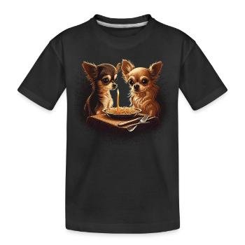 Chihuahua | Amour Spaghetti | La Belle | Chien | - T-shirt bio Premium Enfant - noir - Devant