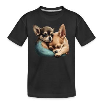 Chihuahua Welpen - Niedliche kleine Hunde Liebe - Kinder Premium Bio T-Shirt - Schwarz - Vorne