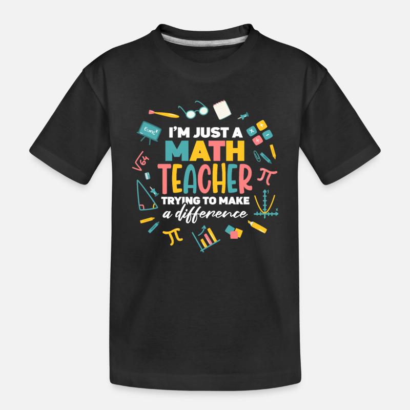 Ich bin ein Mathelehrer, der versucht, einen Unterschied zu machen - Kinder Premium Bio T-Shirt - Schwarz