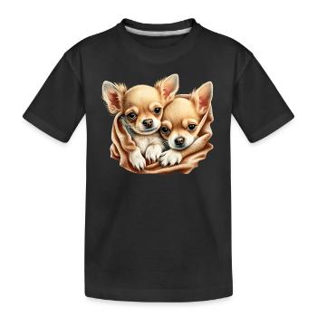 Chihuahua Welpen - Niedliche kleine Hunde Liebe - Kinder Premium Bio T-Shirt - Schwarz - Vorne