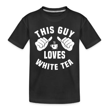 Ce gars adore le thé blanc - T-shirt bio Premium Enfant - noir - Devant