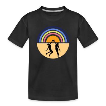 Volleyball on the beach - beach volleyball retro - Kids' Premium Organic T-Shirt - black - Front
