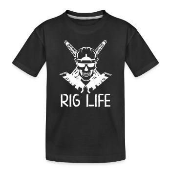 Oilfield Wife Roughneck Oil Drilling Frac crew - Kids' Premium Organic T-Shirt - black - Front