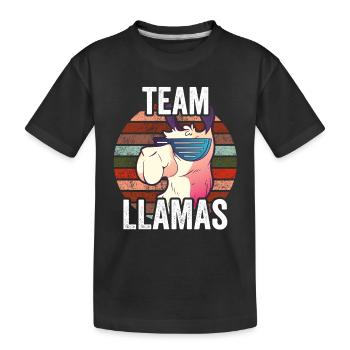 Team Lamas Sprüche Llama Lama Tier - Kinder Premium Bio T-Shirt - Schwarz - Vorne