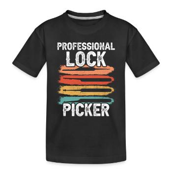 Professional Lock Cracker Lock Picker Cracking - Kids' Premium Organic T-Shirt - black - Front