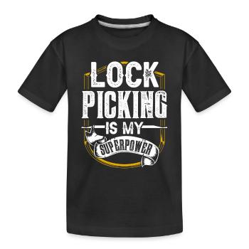 Lock picking is my superpower lock picking - Kids' Premium Organic T-Shirt - black - Front