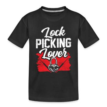 Lock Picking Lover Cracker Lock Cracking - Kids' Premium Organic T-Shirt - black - Front