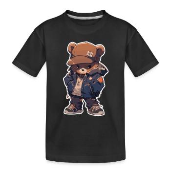 Ours brun Ours Ours Tête d’ours Bébé - T-shirt bio Premium Enfant - noir - Devant