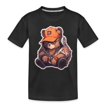Ours Ours Hipster Ours Ours brun - T-shirt bio Premium Enfant - noir - Devant