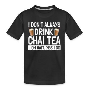 Lustiger Chai Tee Spruch Liebe Chai Latte - Kinder Premium Bio T-Shirt - Schwarz - Vorne