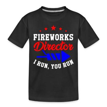 4. Juli Feuerwerksdirektor - Kinder Premium Bio T-Shirt - Schwarz - Vorne