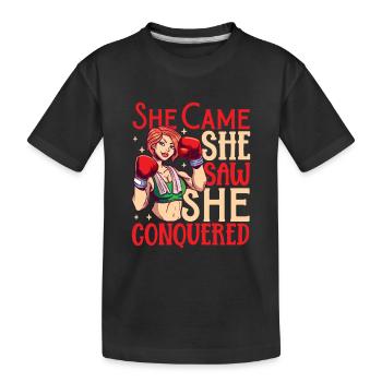 Boxe féminine Boxe féminine Boxeuse féminine - T-shirt bio Premium Enfant - noir - Devant