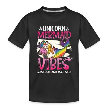 Licorne Sirène Sirène Mermicorns - T-shirt bio Premium Enfant - noir - Devant