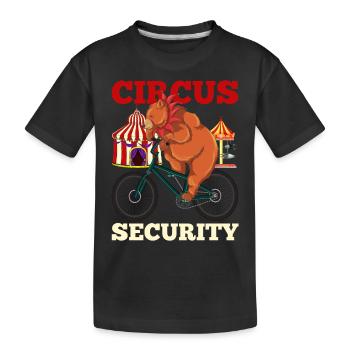 Bären Zirkus Security Wald Tier Geschenk Zirkus - Kinder Premium Bio T-Shirt - Schwarz - Vorne