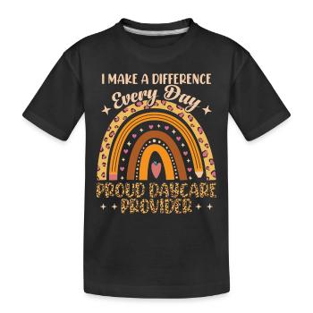 Proud daycare provider - Kids' Premium Organic T-Shirt - black - Front