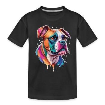 Hunde Boxer Hund lustige Haustier Liebe - Kinder Premium Bio T-Shirt - Schwarz - Vorne