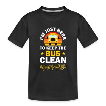 Schulbus-Monitor - Kinder Premium Bio T-Shirt - Schwarz - Vorne