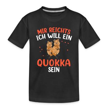 Will ein Quokka sein Australien Beuteltier - Kinder Premium Bio T-Shirt - Schwarz - Vorne