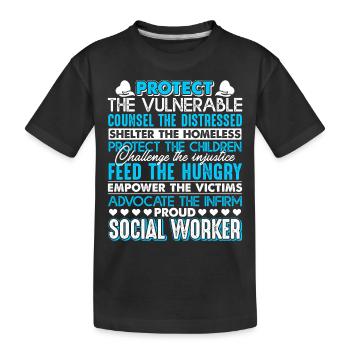 Social Worker Proud Social Worker - Kids' Premium Organic T-Shirt - black - Front