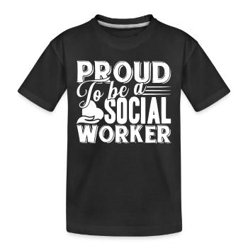 Social Worker Proud To Be A Social Worker - Kids' Premium Organic T-Shirt - black - Front