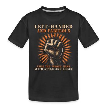 Left Handed Lefty Left-Hander Leftie Buddy - Kids' Premium Organic T-Shirt - black - Front