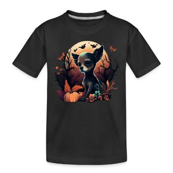 Chihuahua Costume d'Halloween - Citrouille - T-shirt bio Premium Enfant - noir - Devant