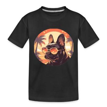 Lunettes de soleil Bulldog Bulldog français - T-shirt bio Premium Enfant - noir - Devant