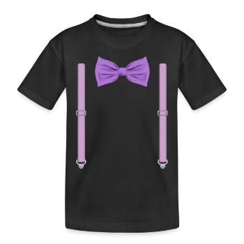 Drôle de nœud papillon violet avec bretelles parfaites - T-shirt bio Premium Enfant - noir - Devant