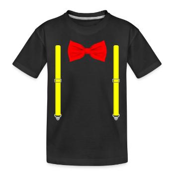 Drôle de nœud papillon rose avec bretelles parfaites - T-shirt bio Premium Enfant - noir - Devant