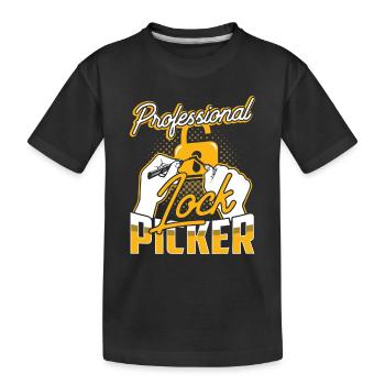 Professional Lock Cracker Lock Picker Cracking - Kids' Premium Organic T-Shirt - black - Front
