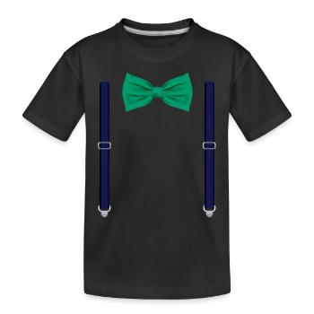 Drôle de nœud papillon vert avec bretelles parfait - T-shirt bio Premium Enfant - noir - Devant
