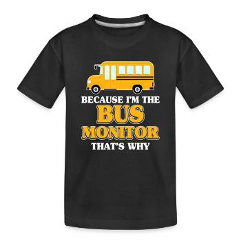 Schulbus-Monitor - Kinder Premium Bio T-Shirt - Schwarz - Vorne