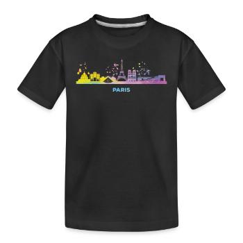 Pariser Skyline Paris - Kinder Premium Bio T-Shirt - Schwarz - Vorne