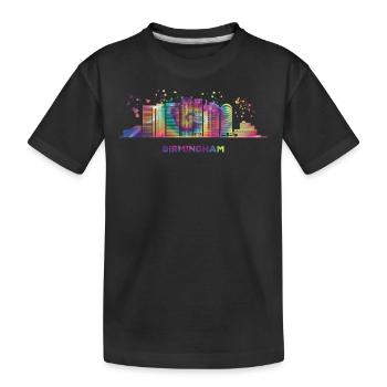Birminghamer Skyline Birmingham - Kinder Premium Bio T-Shirt - Schwarz - Vorne