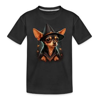 Chihuahua Costume d'Halloween - Citrouille - T-shirt bio Premium Enfant - noir - Devant