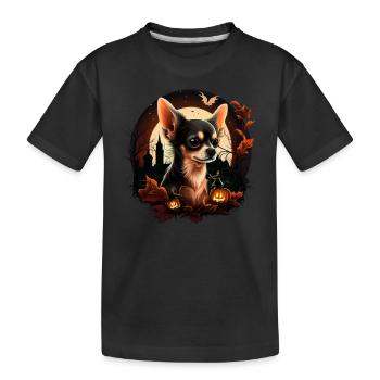 Chihuahua Costume d'Halloween - Citrouille - T-shirt bio Premium Enfant - noir - Devant