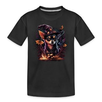 Chihuahua Costume d'Halloween - Citrouille - T-shirt bio Premium Enfant - noir - Devant