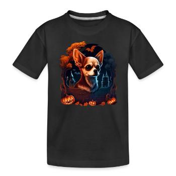 Chihuahua Costume d'Halloween - Citrouille - T-shirt bio Premium Enfant - noir - Devant