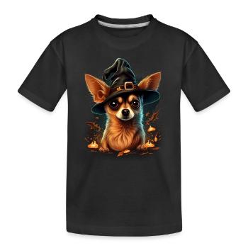 Chihuahua Costume d'Halloween - Citrouille - T-shirt bio Premium Enfant - noir - Devant