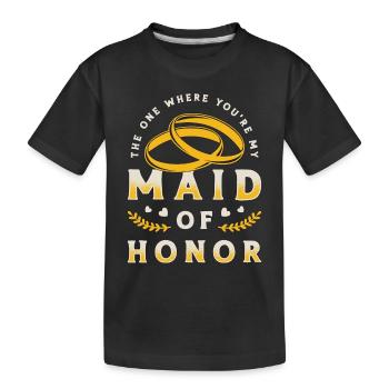 Demoiselle d’honneur Celle où tu es ma demoiselle d’honneur - T-shirt bio Premium Enfant - noir - Devant