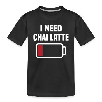 Drôle Chai Latte Cadeau d’humour - T-shirt bio Premium Enfant - noir - Devant