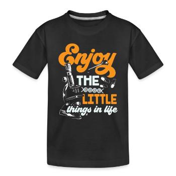 Profitez des petites choses de la vie Microscope - T-shirt bio Premium Enfant - noir - Devant