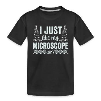 J’aime vraiment mon microscope Microscope - T-shirt bio Premium Enfant - noir - Devant