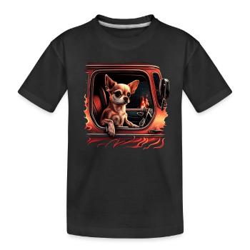 Chihuahua - Feuerwehrmann Feuerwehr Hund Männer - Kinder Premium Bio T-Shirt - Schwarz - Vorne