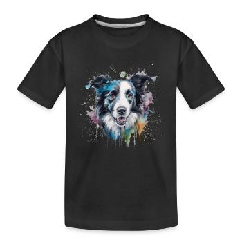Border Collie - Kids' Premium Organic T-Shirt - black - Front